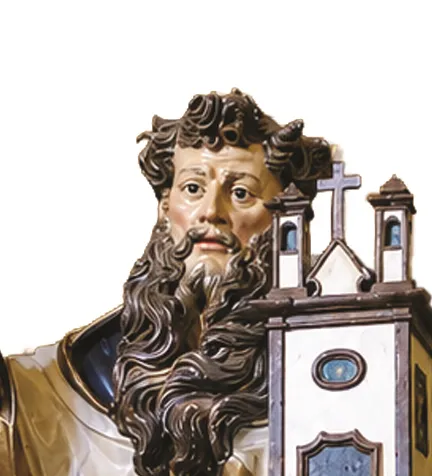 Profeta Elias – Igreja dos Carmelitas do Porto. Escultura em madeira policromada e dourada, século XVIII - (c. 1750-1775).