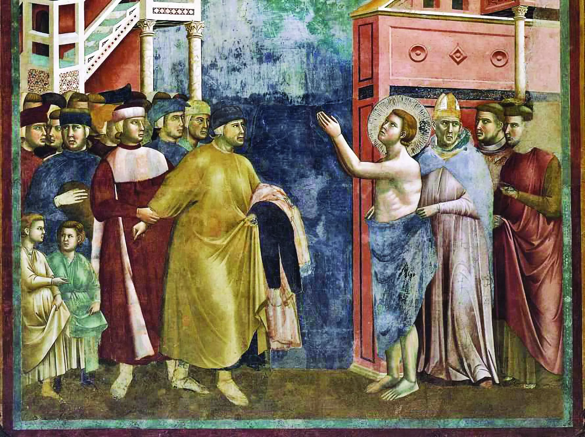 São Francisco renuncia aos bens materiais - Giotto di Bondone (1266-1337)